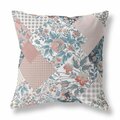 Palacedesigns 28 in. Boho Floral Indoor & Outdoor Throw Pillow Pink & Light Blue PA3097605